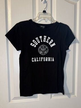 USC Black baby Tee with White Graphic